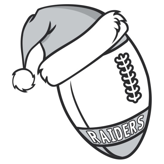 Oakland Raiders Football Christmas hat logo vinyl decal